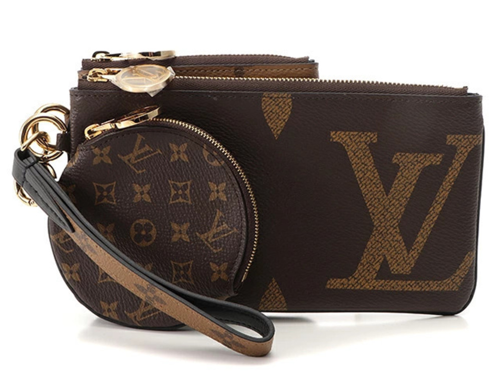 LOUIS VUITTON Pochette Trio Monogram Giant Reverse